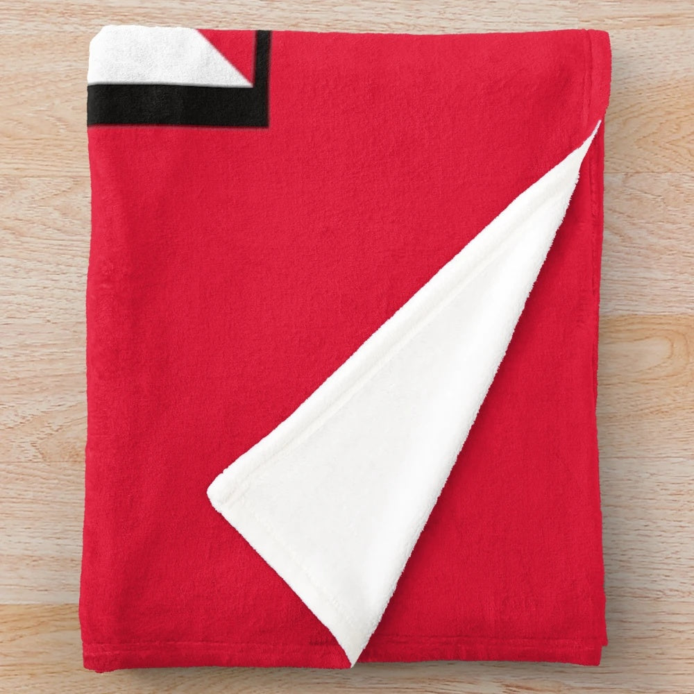 Big red plush blanket featuring the Granville Denison logo