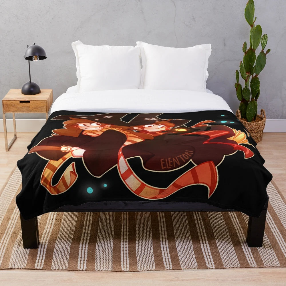 Gravity Falls Mystery Twins Plush Blanket featuring Dipper, Mabel, and Bill Cipher