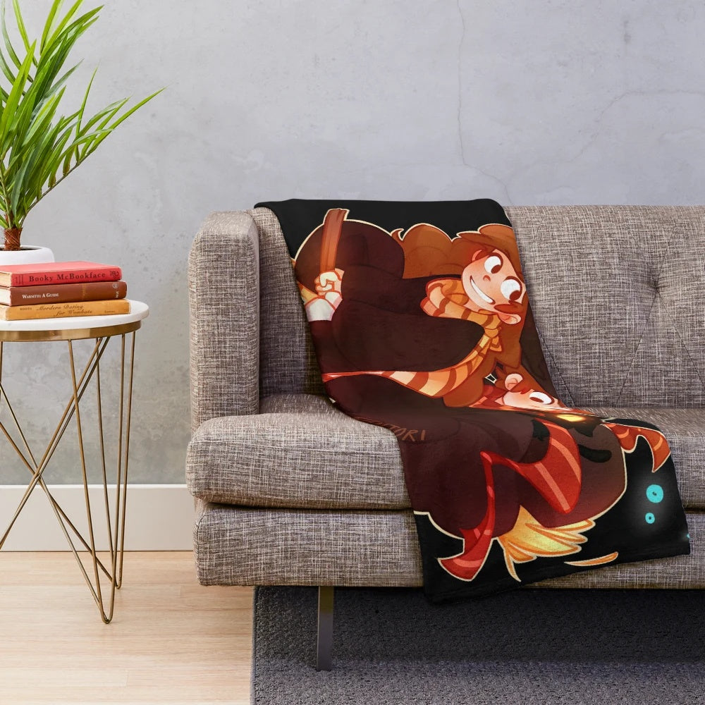 Gravity Falls Mystery Twins Plush Blanket featuring Dipper, Mabel, and Bill Cipher