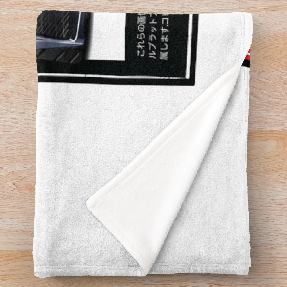 Gray plush blanket with Lexus ES sedan-inspired design