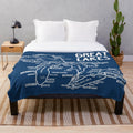 Great Lakes map plush blanket featuring the five Great Lakes of the Midwest region