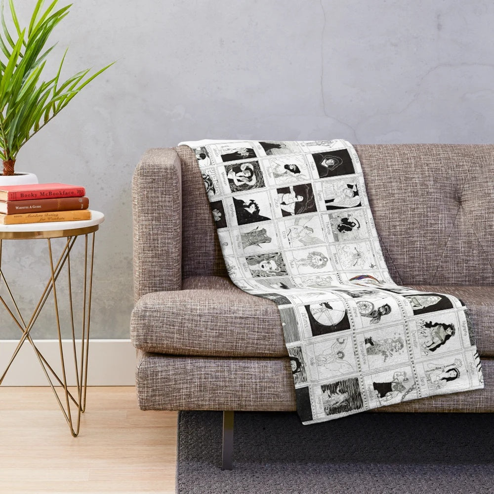 Greek gods plush blanket featuring Zeus, Athena, and other Olympian deities