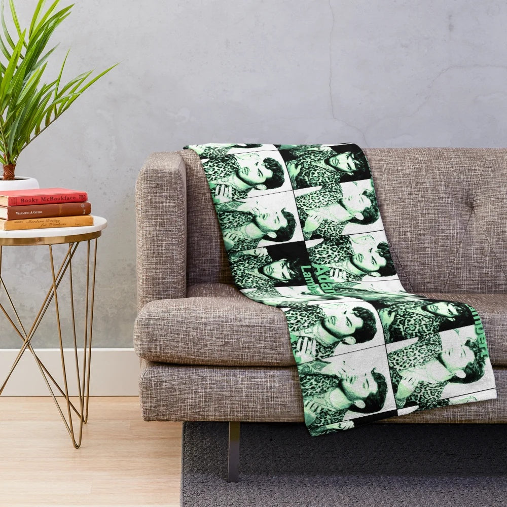 Soft green plush blanket with Adam Lambert's image