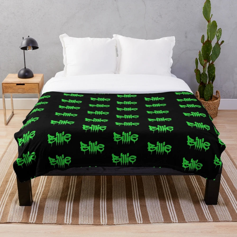 Billie Eilish inspired green plush blanket