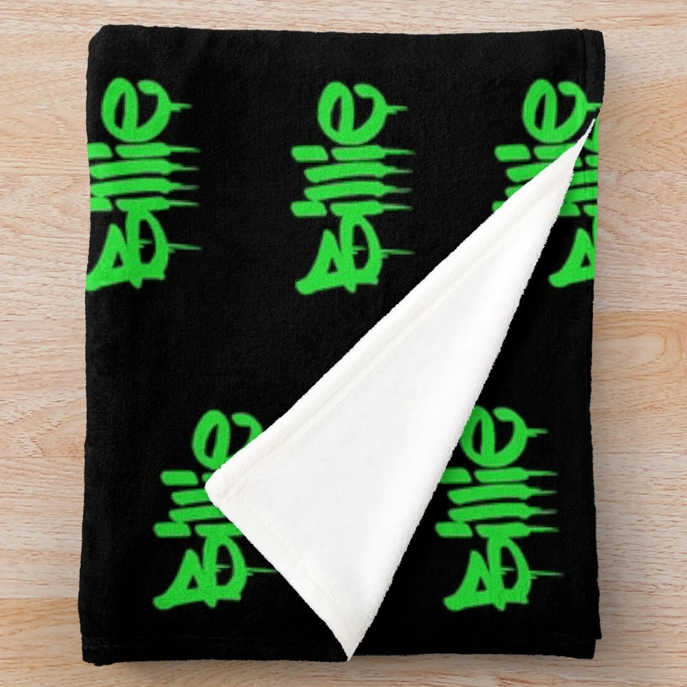Billie Eilish inspired green plush blanket