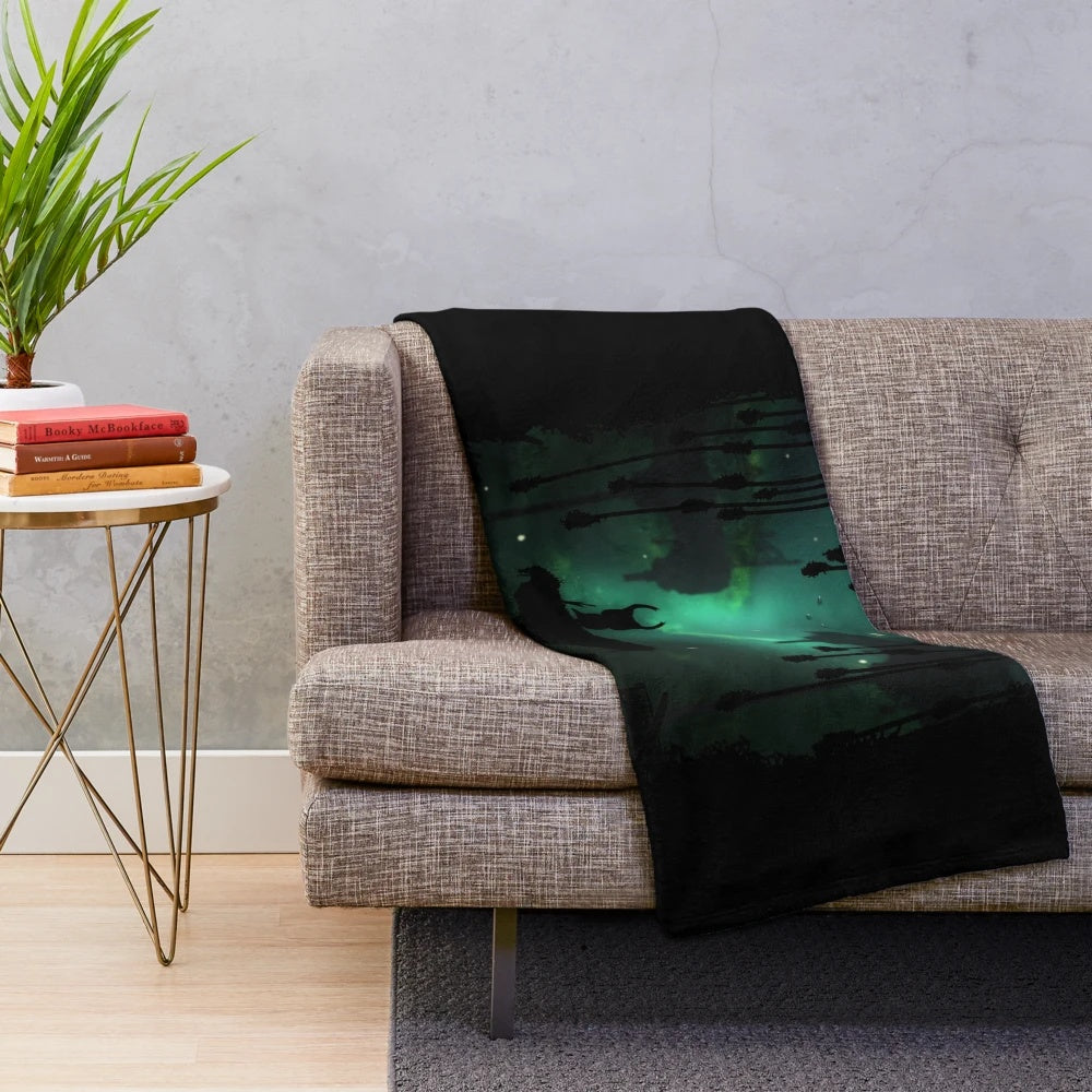 Greenpath Plush Blanket featuring Hollow Knight inspired design