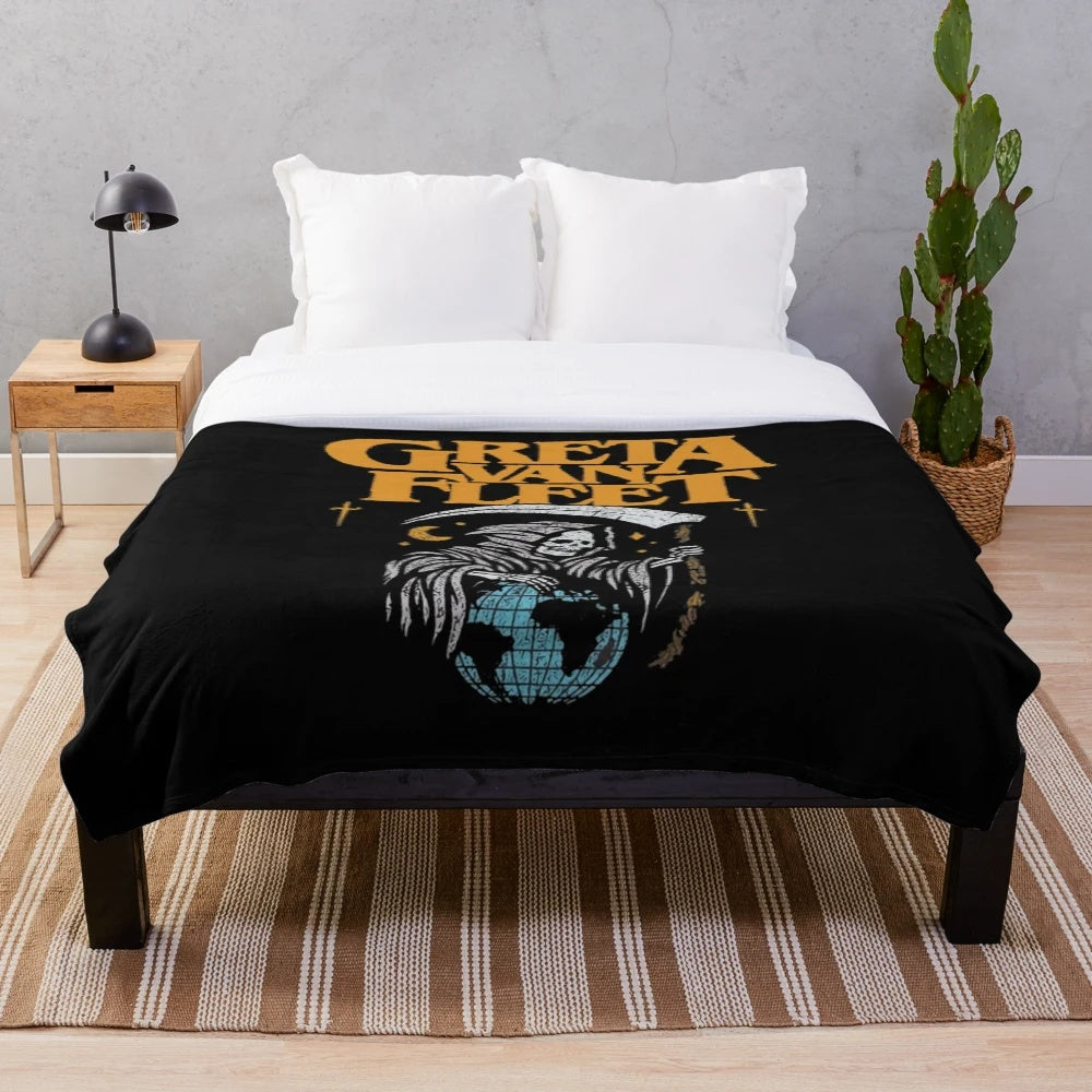 Greta Van Fleet Inspired Boho Plush Blanket