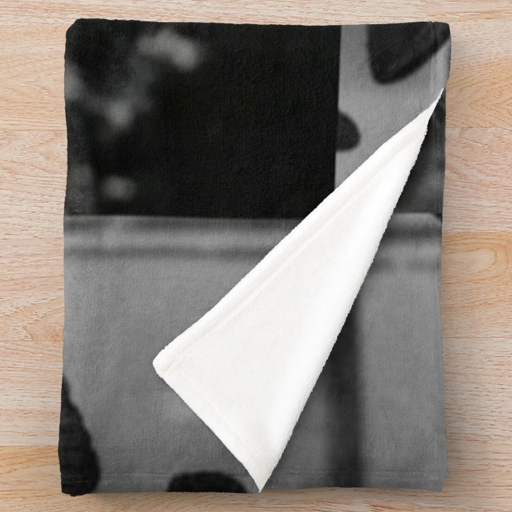 Soft grey plush blanket with butterfly motif, inspired by the character Newt from The Maze Runner