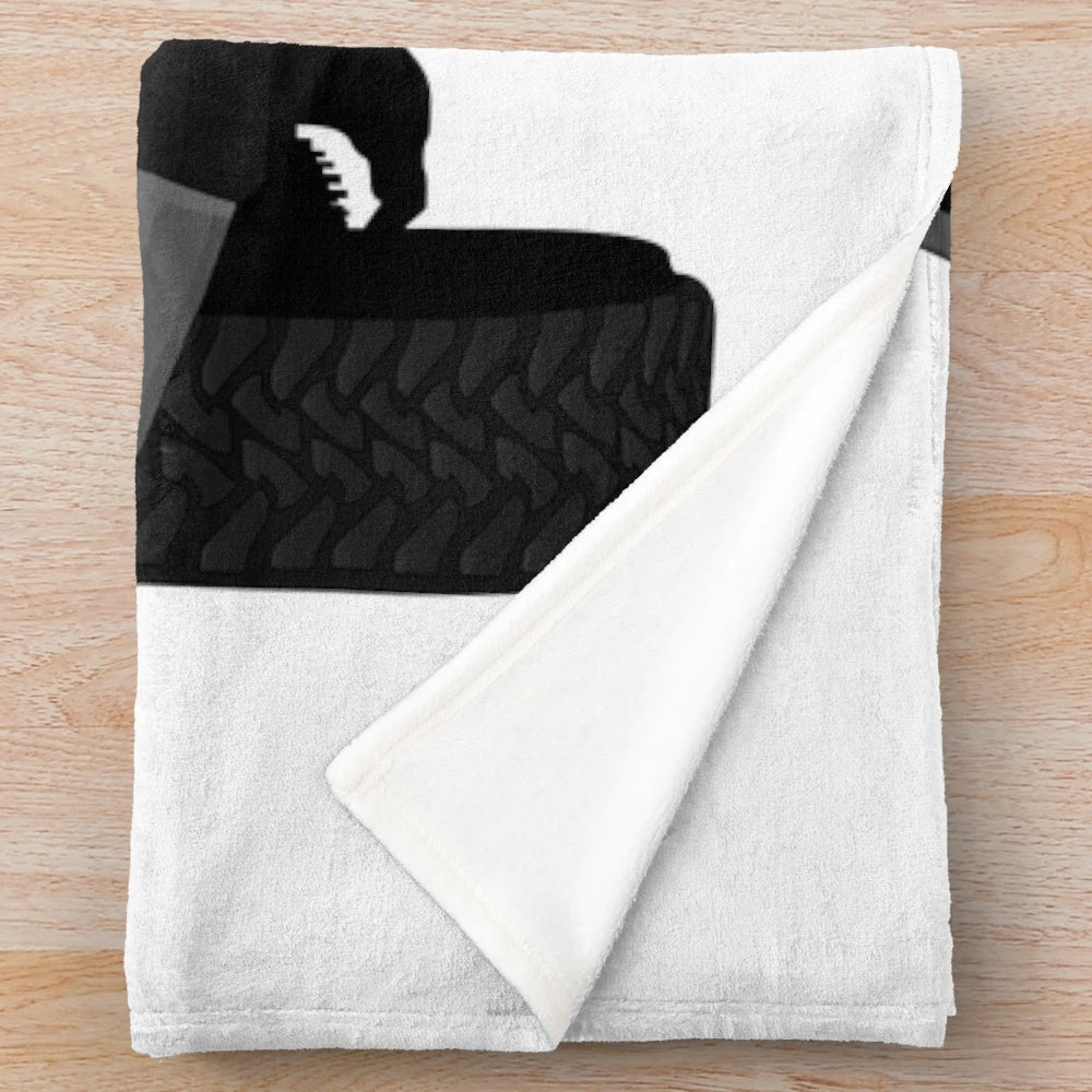 Grey plush blanket with Toyota Tacoma inspired design
