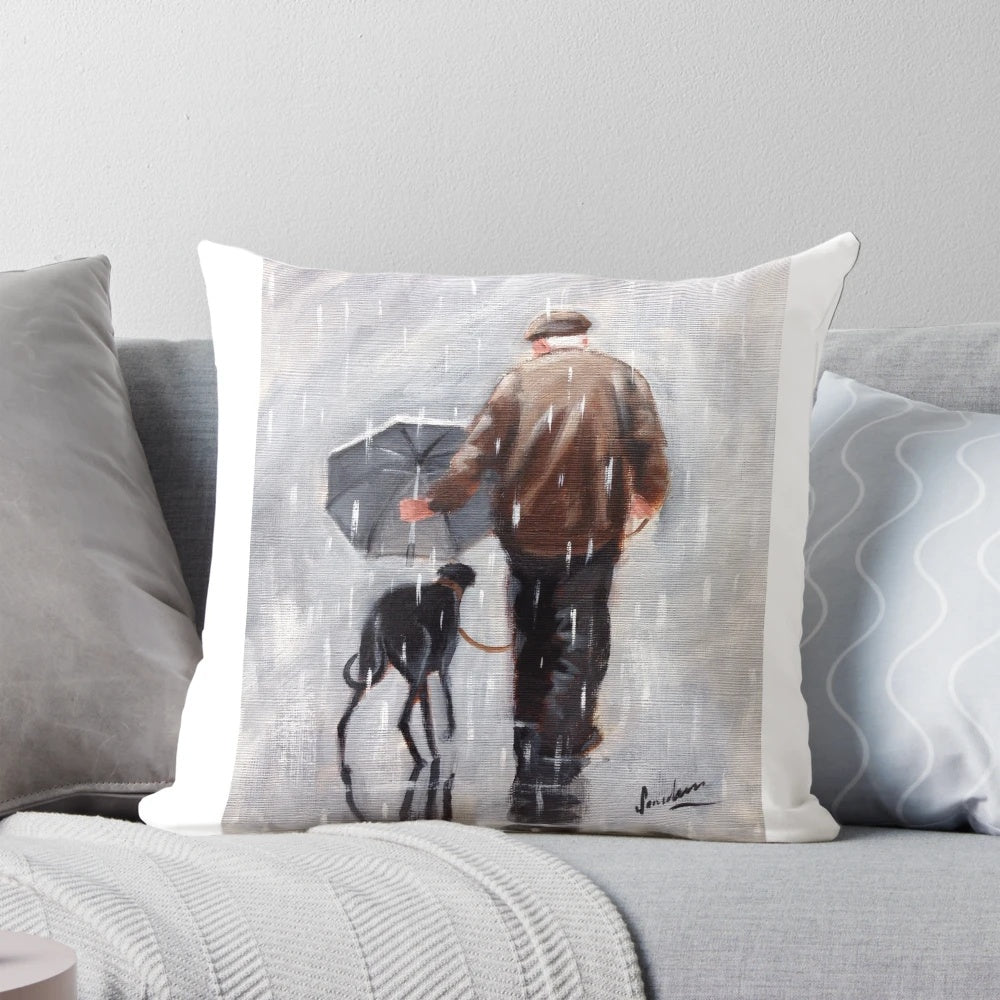 A well-designed greyhound or whippet-shaped pillow for pets to enjoy on rainy winter days