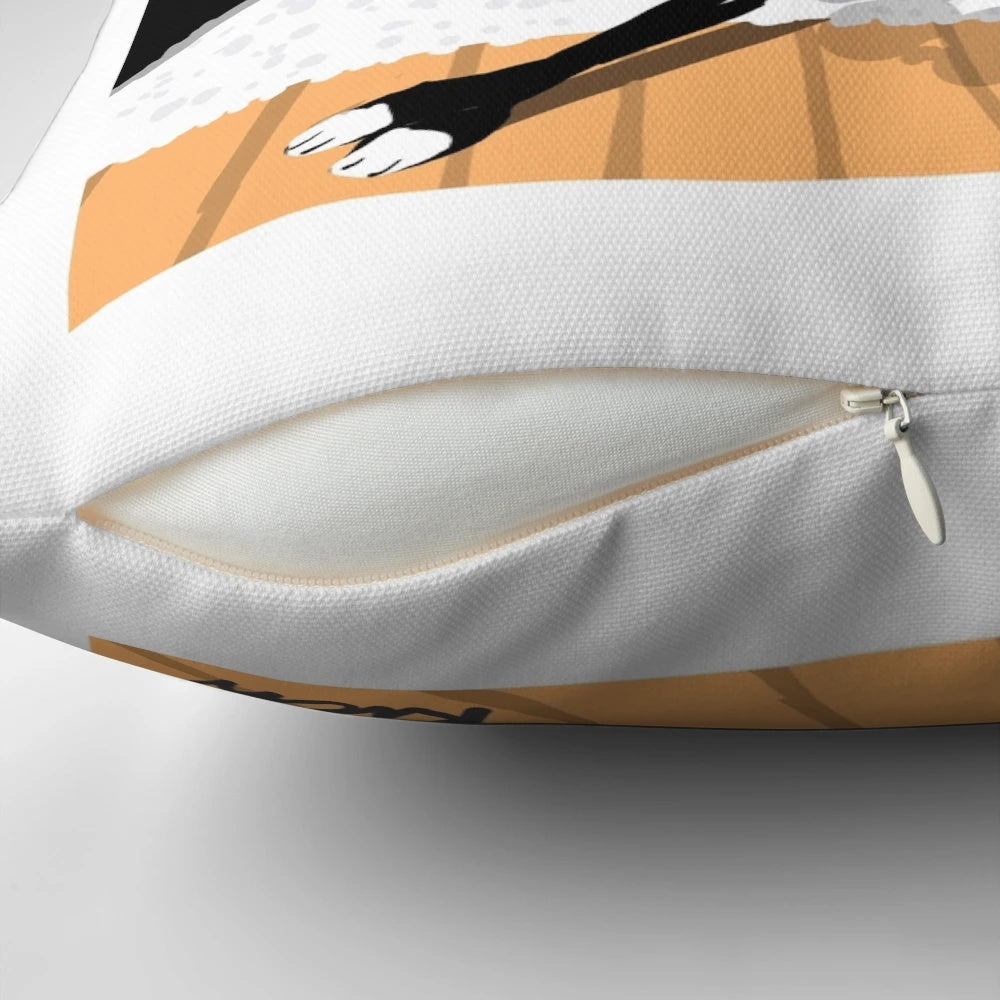 Soft, plush greyhound-shaped pillow with a nature-inspired design