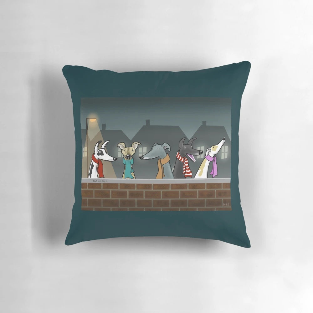 Soft, plush pillow featuring a beautiful greyhound or sighthound design