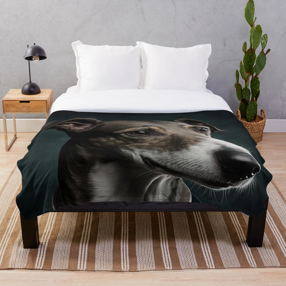 Greyhound dog breed plush blanket