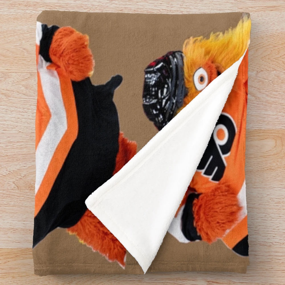 Gritty mascot plush blanket for home decor