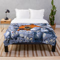 Grizzly and Lemmings Cartoon Plush Blanket