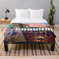 Grounded-inspired plush blanket with a soft, comfortable design