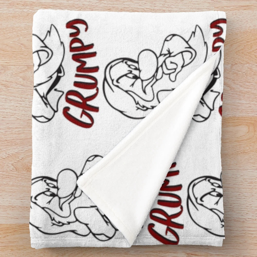 Grumpy plush blanket with classic dwarf design