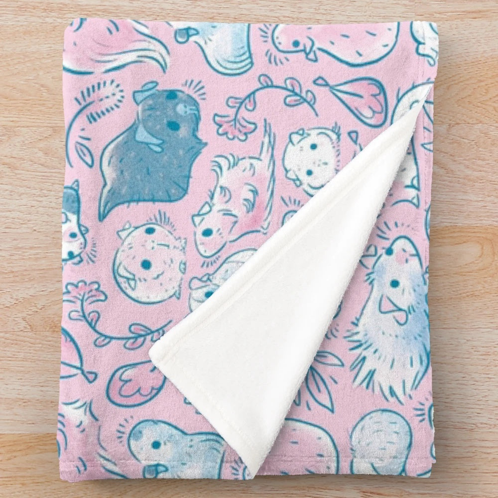 Soft and cuddly pink guinea pig plush blanket