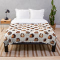 Cozy guinea pig plush blanket with geometric pattern