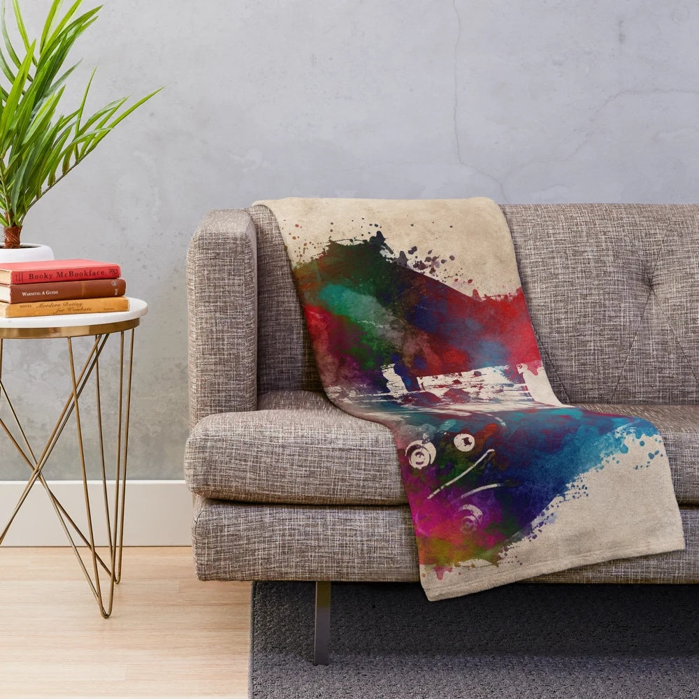 Soft and plush guitar-themed blanket