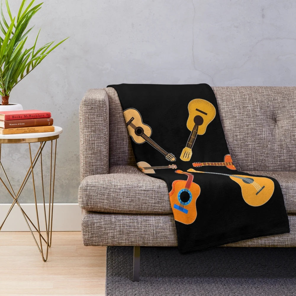 Soft guitar plush blanket for music lovers