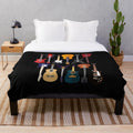 Soft and Plush Guitar Themed Blanket
