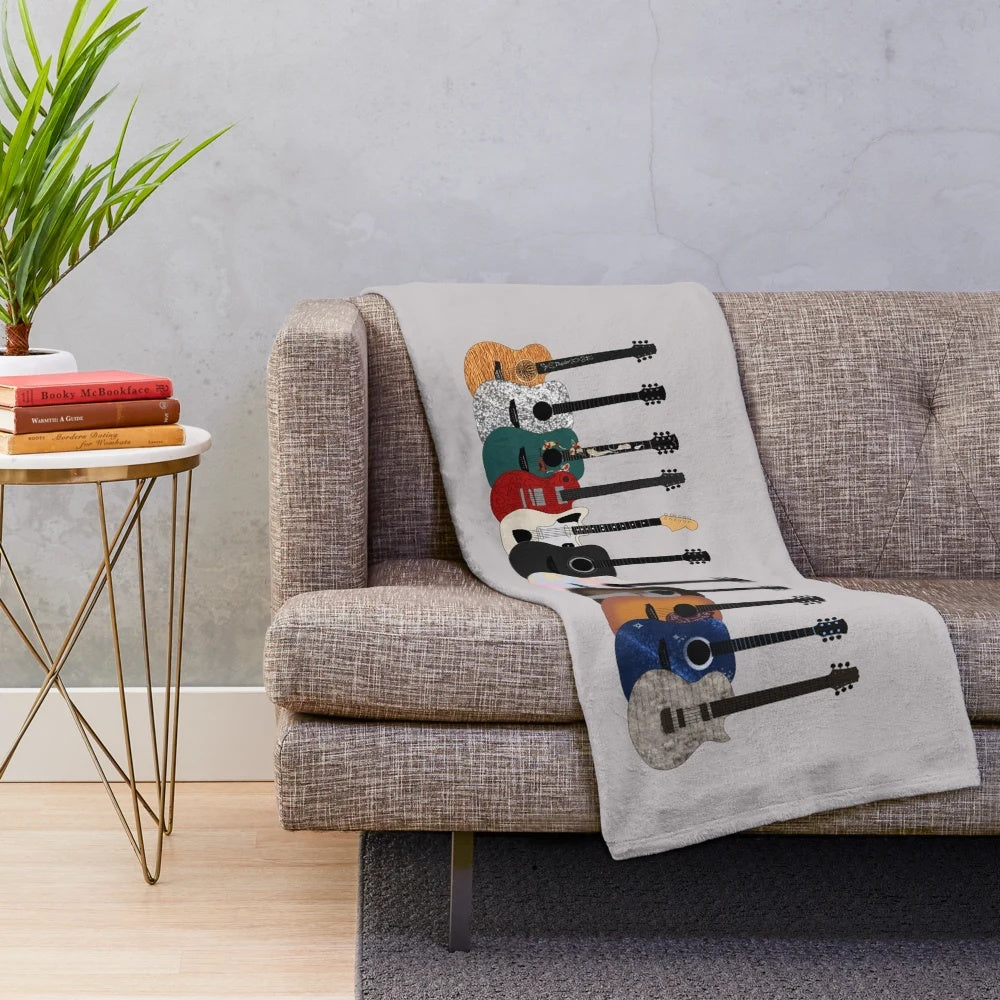 Soft and Plush Guitar-Themed Blanket for Taylor Swift Fans