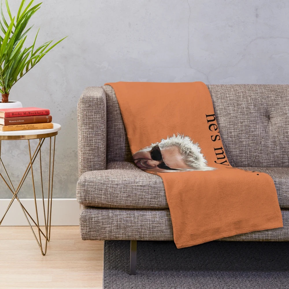 Soft and Cuddly Plush Blanket Featuring Guy Fieri's Iconic Look