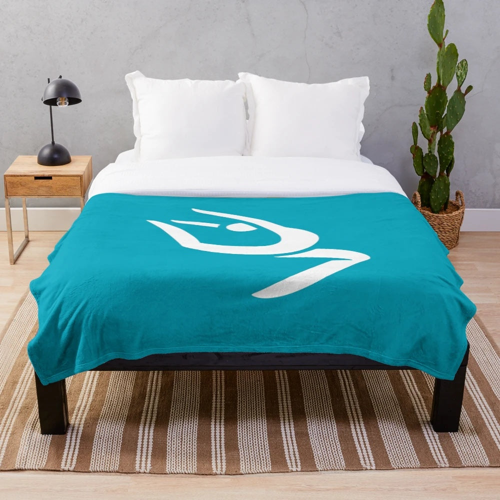 Gymnastics-themed plush blanket with artistic gymnastics design