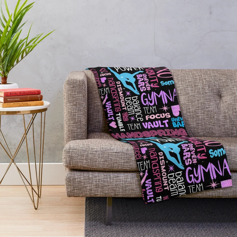Soft and comfortable gymnastics-themed plush blanket