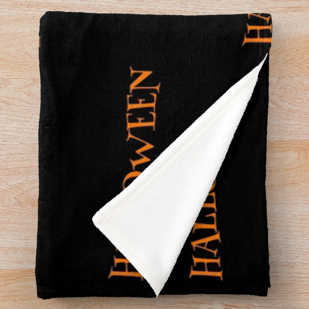 Halloween plush blanket with spooky movie-inspired design