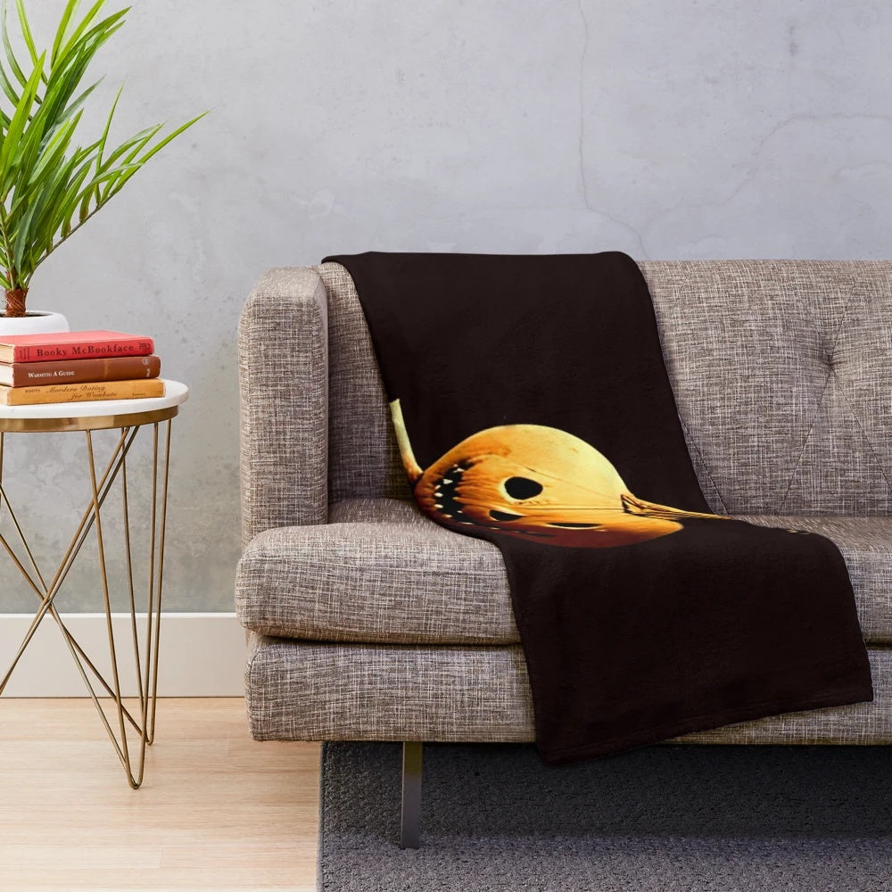 Halloween plush blanket with pumpkin and ghost design