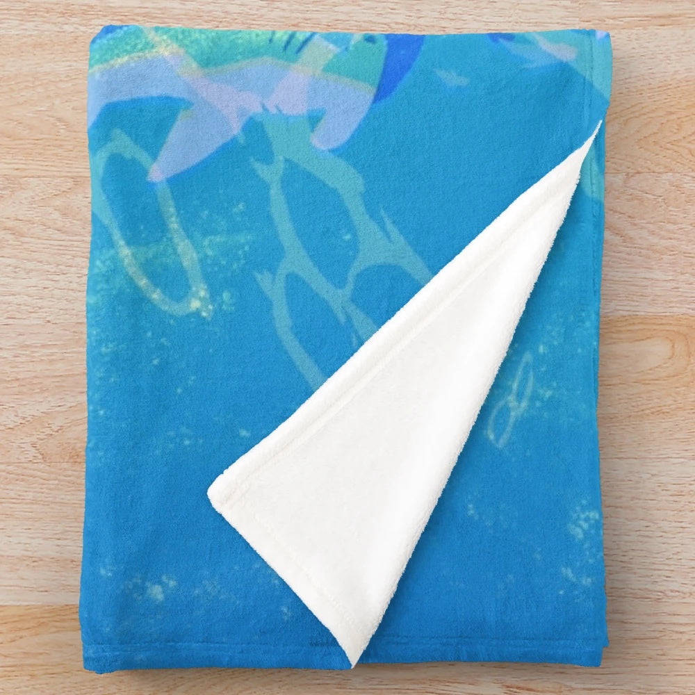 Hammerhead shark plush blanket