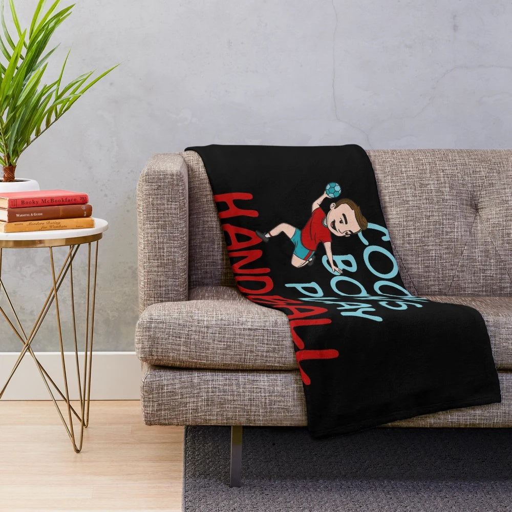 Handball player plush blanket