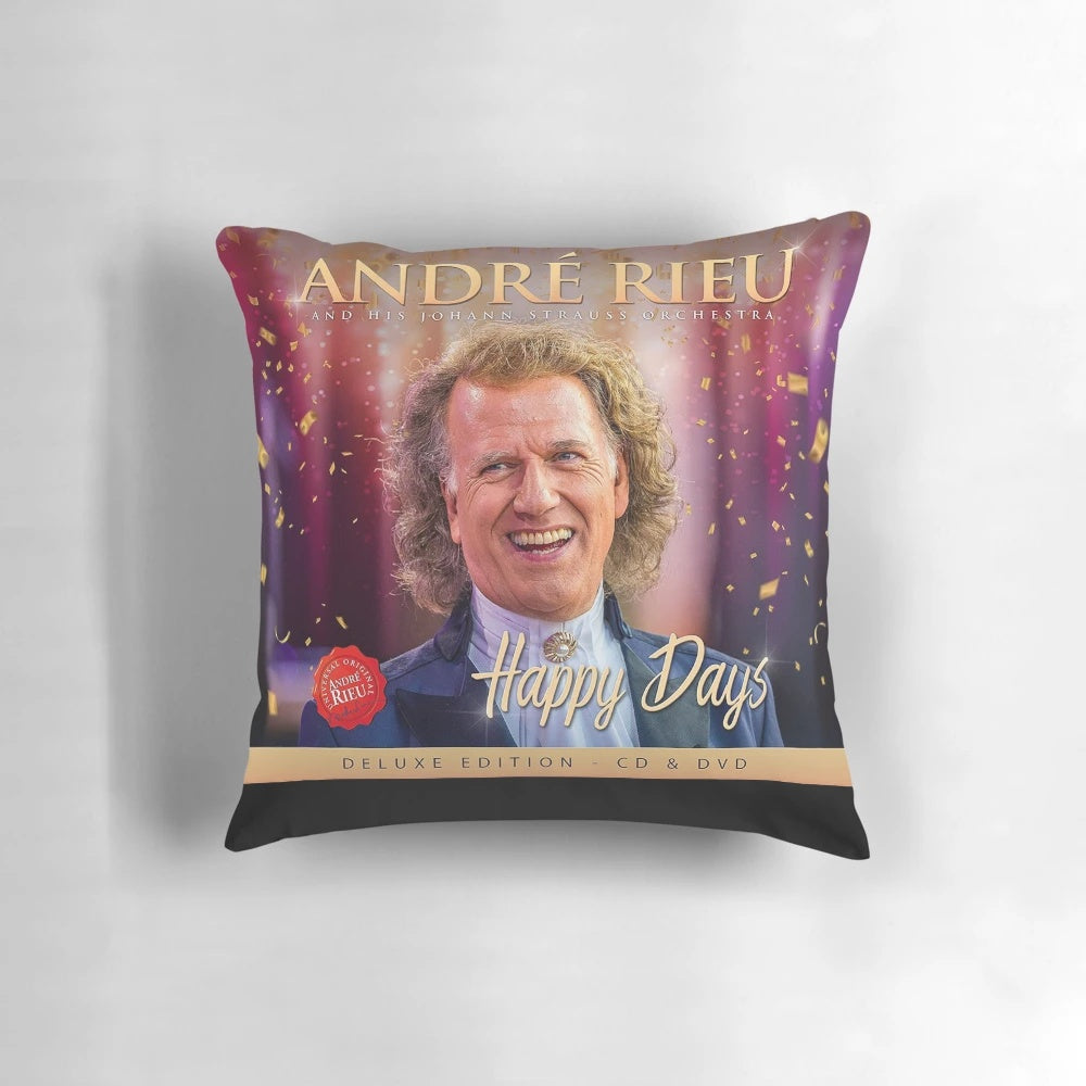Decorative pillow featuring the "Happy Days" album cover design by André Rieu