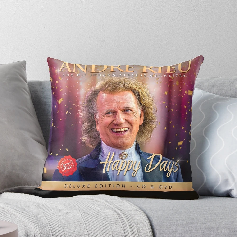 Decorative pillow featuring the "Happy Days" album cover design by André Rieu