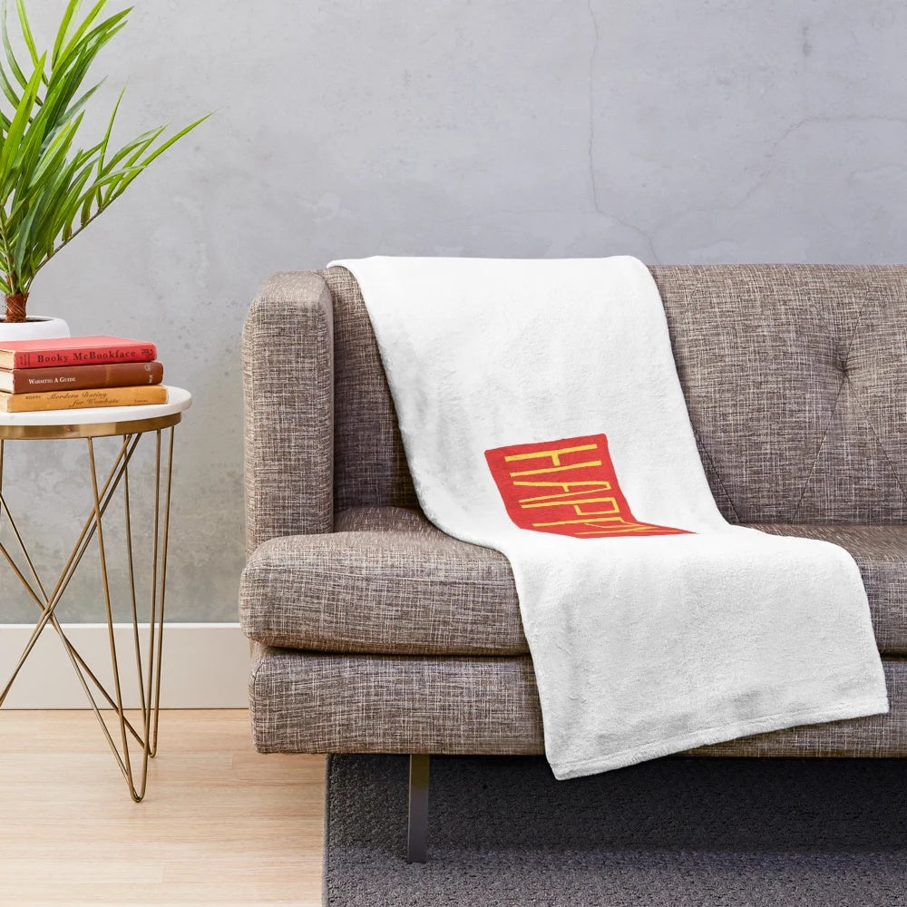 Soft and plush "Happy Sticker" blanket for a cozy atmosphere