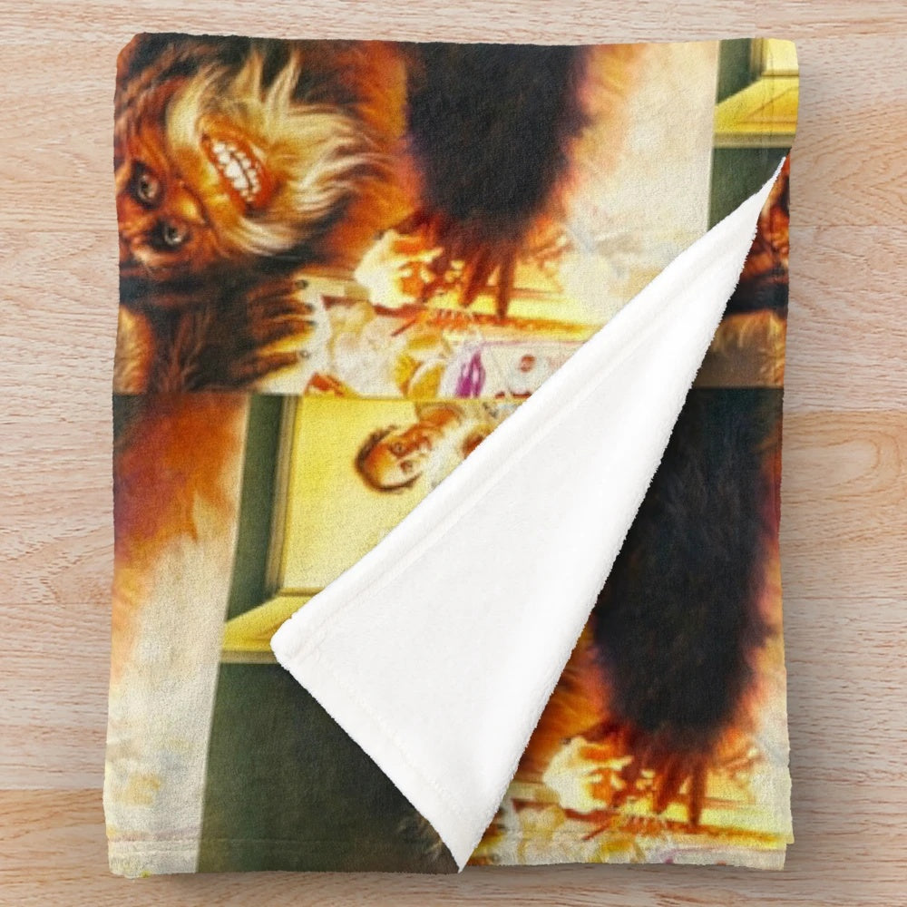 Harry and the Hendersons inspired plush blanket featuring bigfoot/sasquatch