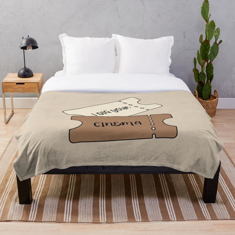 Soft and comfy plush blanket featuring a cinema-inspired Harry Styles design