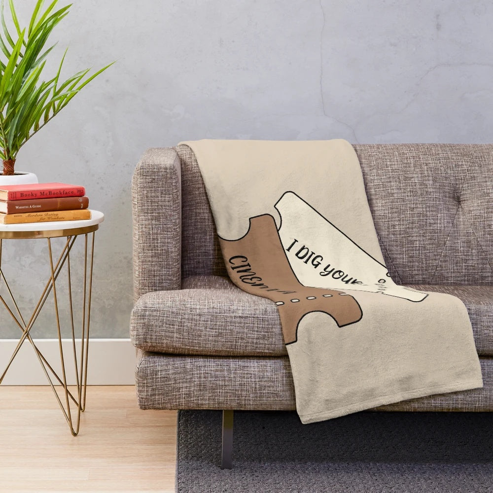 Soft and comfy plush blanket featuring a cinema-inspired Harry Styles design