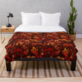 Harvest Haven Plush Blanket with Autumn Inspired Design