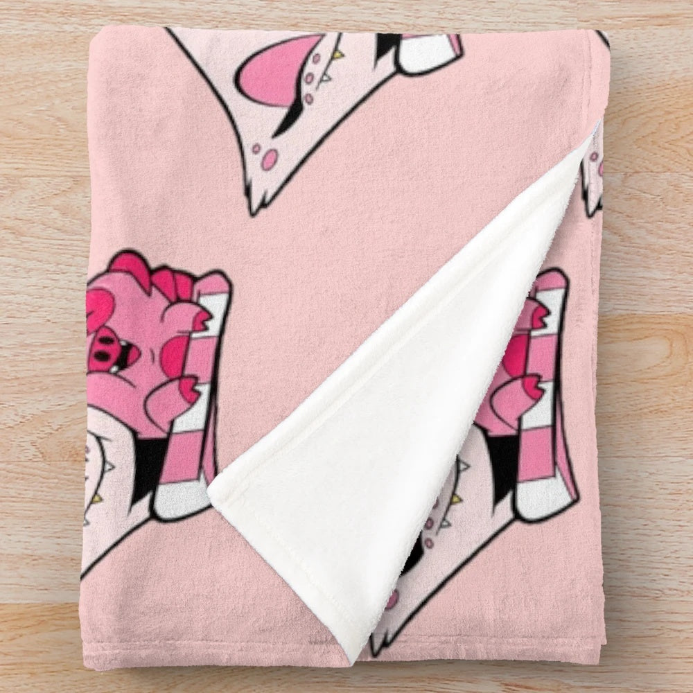 Hazbin Hotel Angel Dust and Fat Nuggets Plush Blanket
