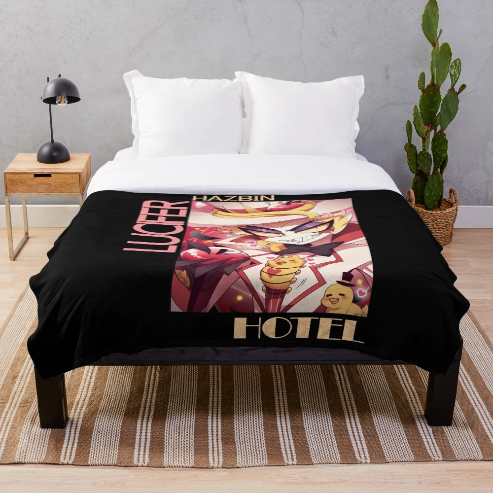 Hazbin Hotel Lucifer inspired plush blanket