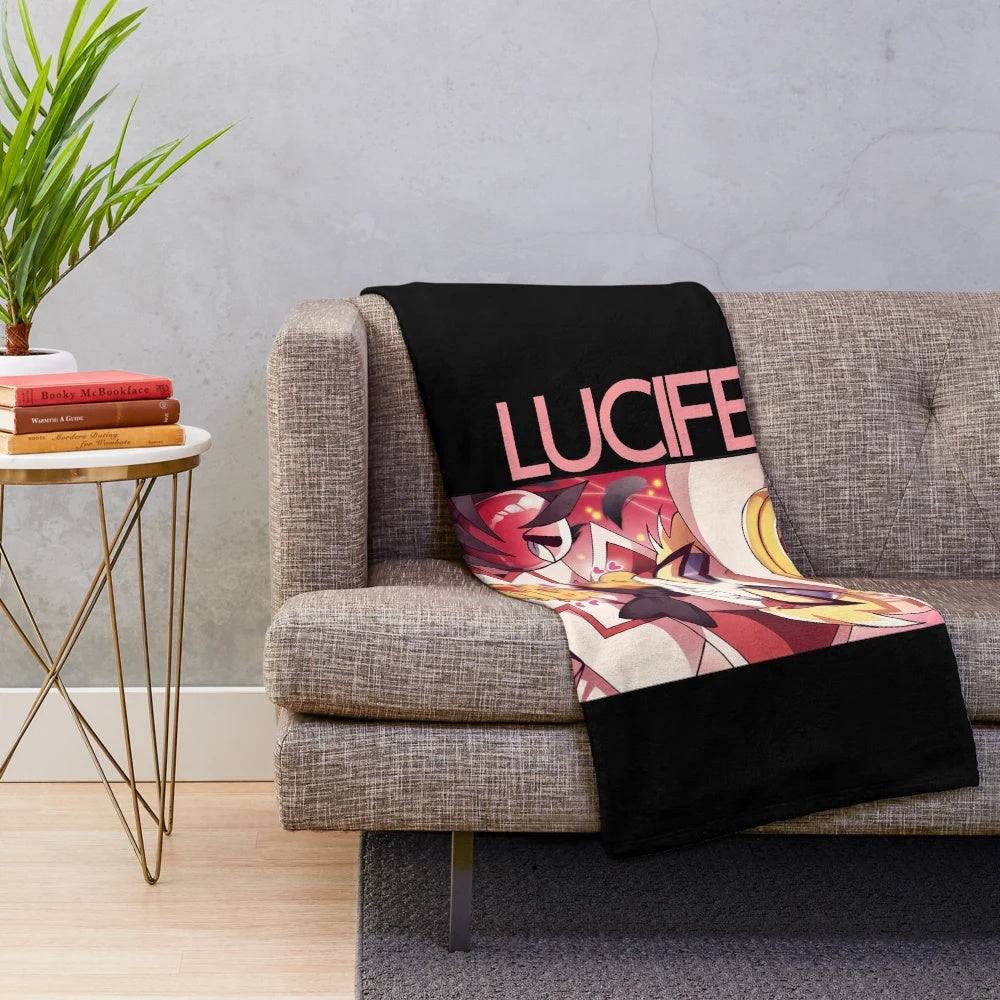Hazbin Hotel Lucifer inspired plush blanket