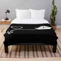 Plush blanket with heart anchor boat design for water sports and nautical enthusiasts