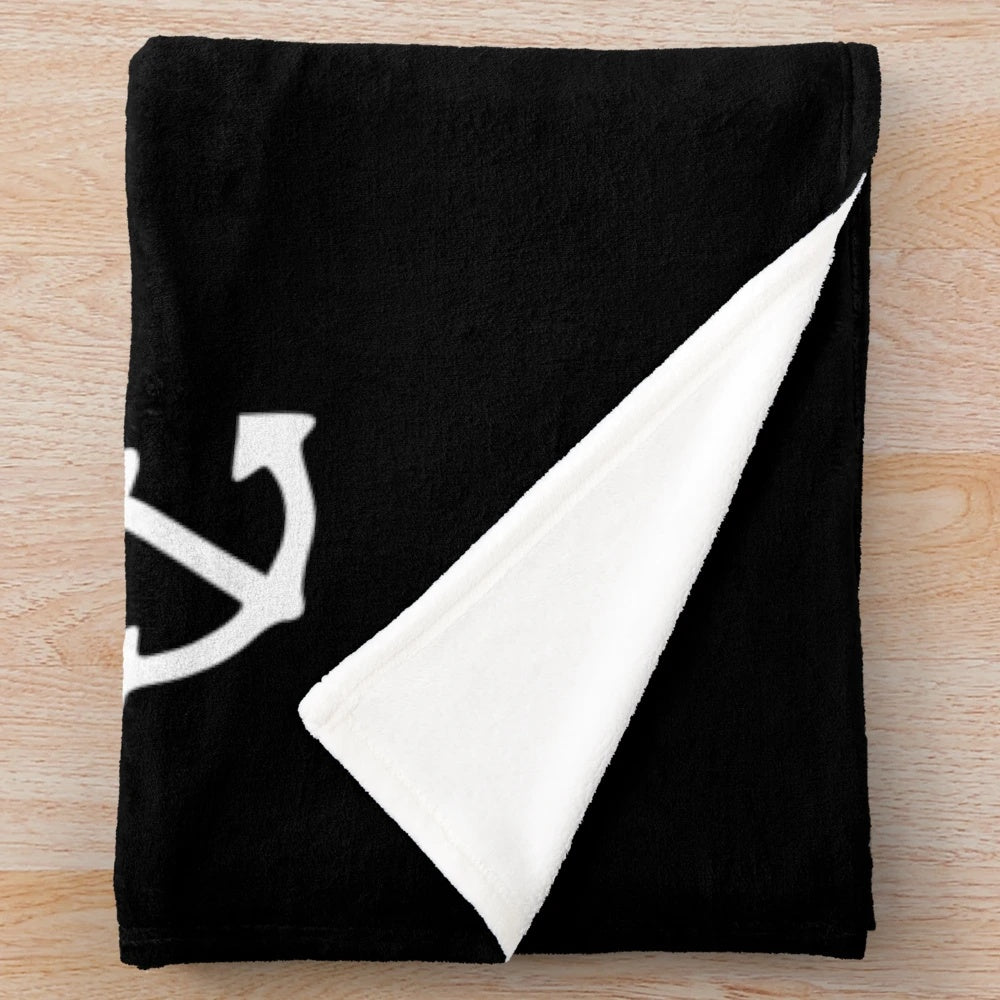 Plush blanket with heart anchor boat design for water sports and nautical enthusiasts