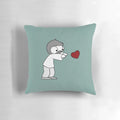 Heart-shaped pillow with cute illustration from Catana Comics