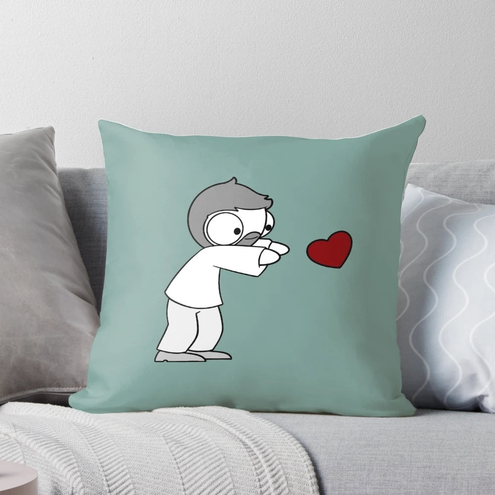 Heart-shaped pillow with cute illustration from Catana Comics