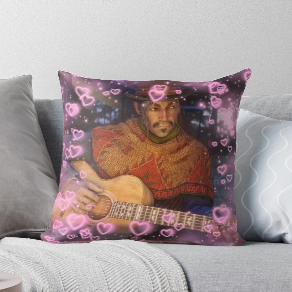 Soft, red heart-shaped pillow featuring the Red Dead Redemption characters