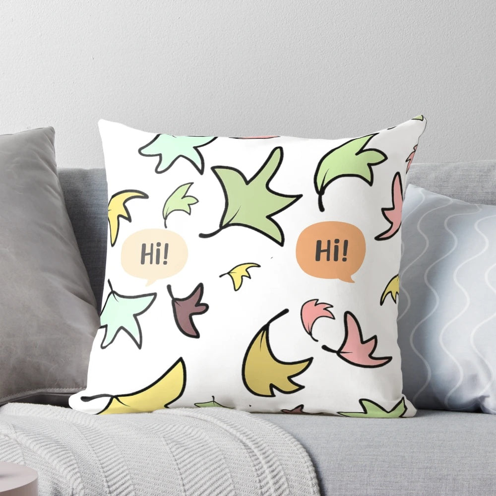 Heartstopper-themed autumn leaves decorative throw pillow